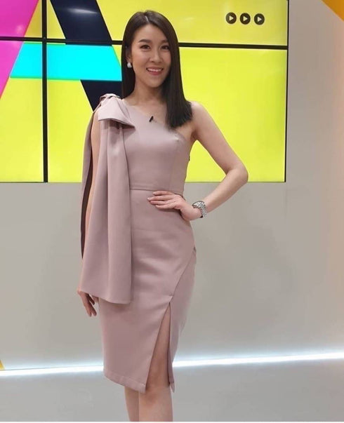 Ladies Evening One Shoulder Side Slit Dress